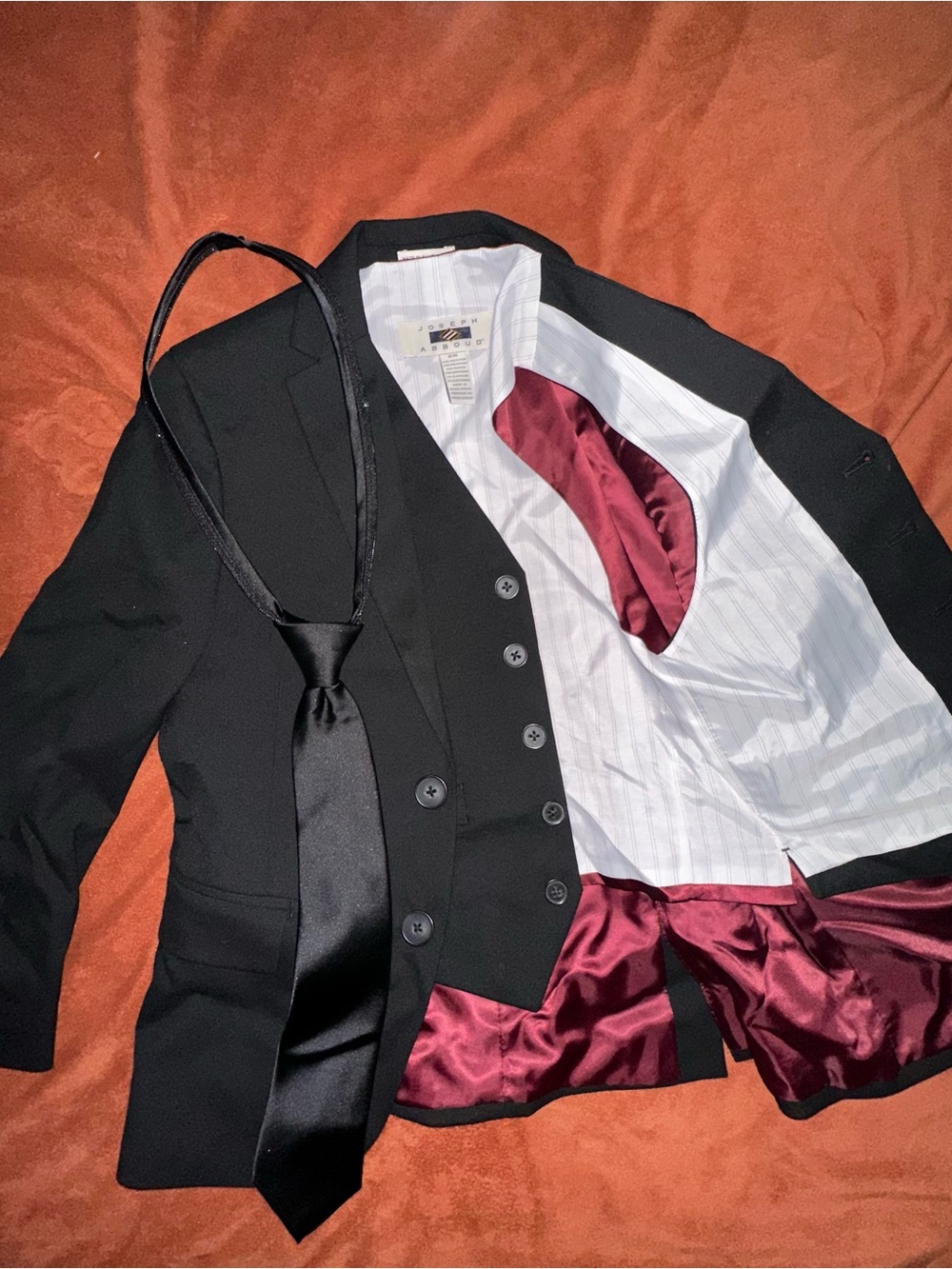 Black boys Blazer with Burgundy Lining